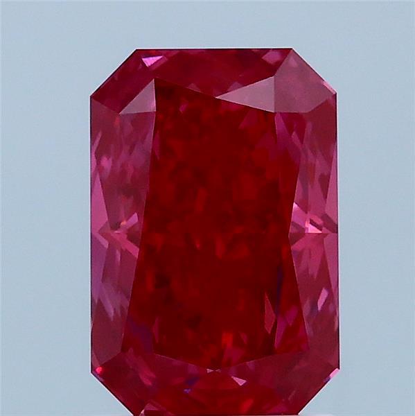 2.03 Carat Radiant Lab Grown Diamond, Fancy Vivid Pink Color, VS1 Clarity