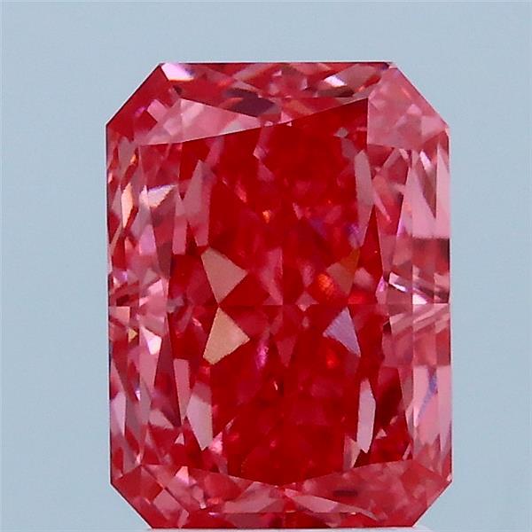 2.18 Carat Radiant Lab Grown Diamond, Fancy Vivid Pink Color, VS1 Clarity