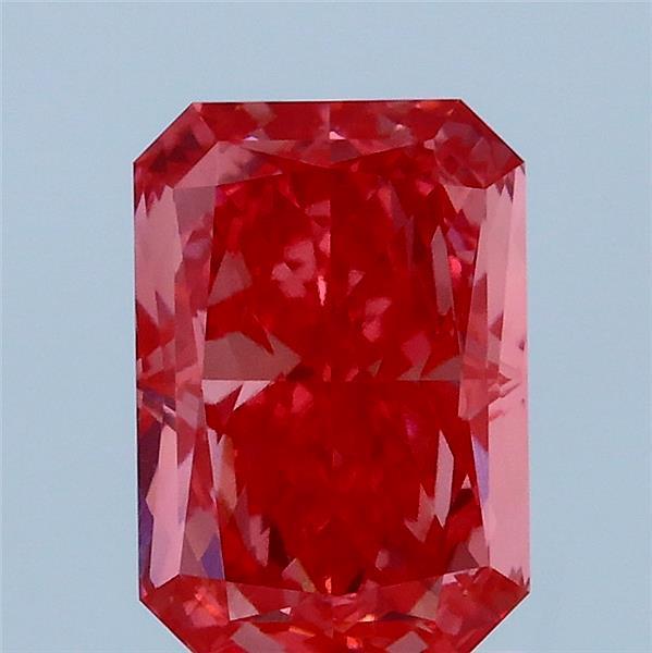 2.18 Carat Radiant Lab Grown Diamond, Fancy Vivid Pink Color, VVS2 Clarity