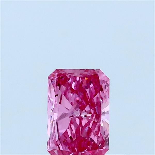 0.31 Carat Radiant Lab Grown Diamond, Fancy Intense Pink Color, VVS2 Clarity