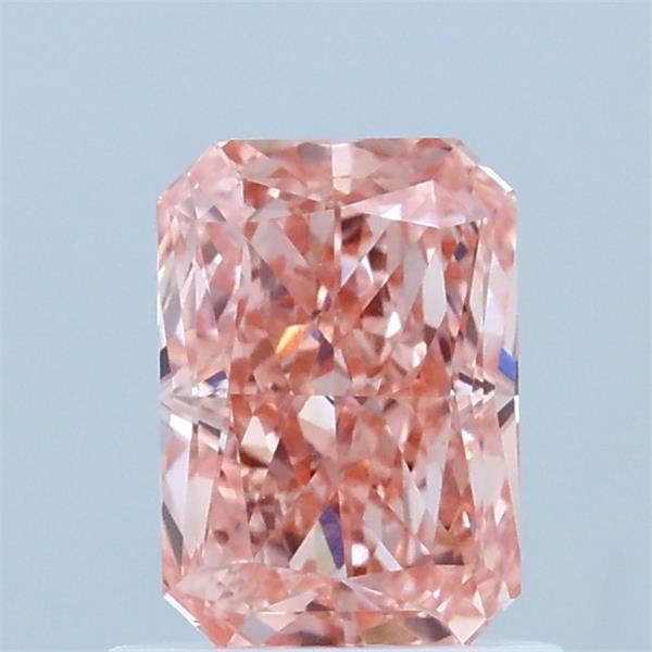 1.01 Carat Radiant Lab Grown Diamond, Fancy Vivid Pink Color, VS1 Clarity