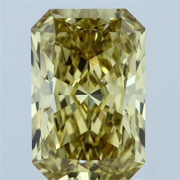 2.58 Carat Radiant Lab Grown Diamond, Fancy Intense Yellow Color, VS1 Clarity
