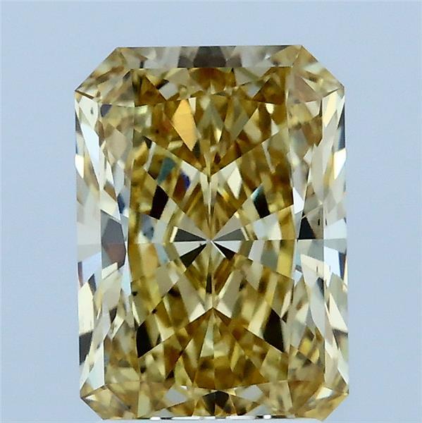 2.08 Carat Radiant Lab Grown Diamond, Fancy Yellow Color, VS2 Clarity