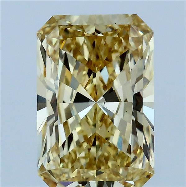 2.00 Carat Radiant Lab Grown Diamond, Fancy Intense Yellow Color, VS1 Clarity
