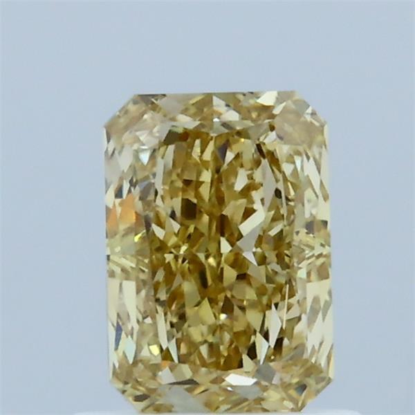 1.04 Carat Radiant Lab Grown Diamond, Fancy Intense Yellow Color, VVS2 Clarity