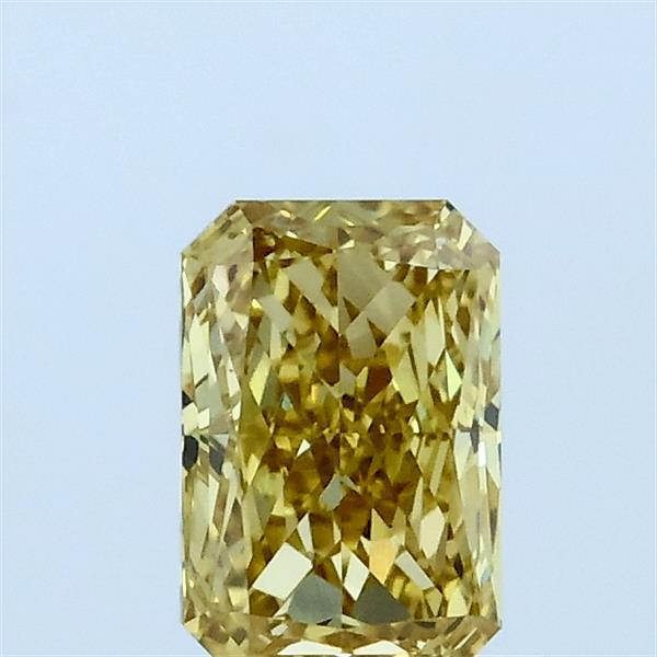 0.73 Carat Radiant Lab Grown Diamond, Fancy Yellow Color, VS1 Clarity