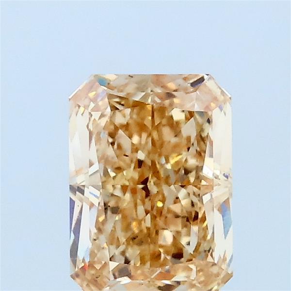 1.02 Carat Radiant Lab Grown Diamond, Fancy Brownish Yellow Color, VS2 Clarity
