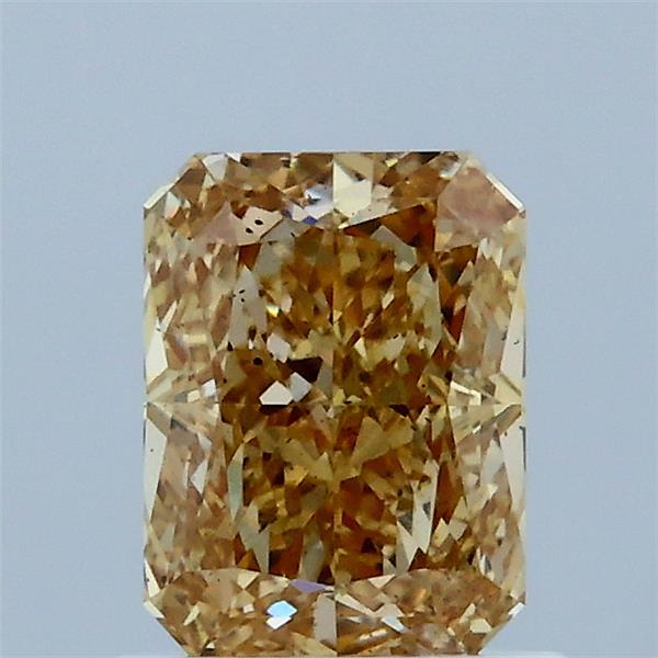 1.05 Carat Radiant Lab Grown Diamond, Fancy Intense Yellow Color, VS2 Clarity