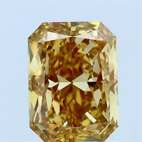 1.50 Carat Radiant Lab Grown Diamond, Fancy Intense Yellow Color, VVS2 Clarity