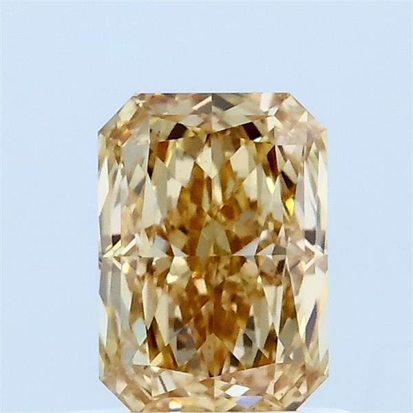 1.04 Carat Radiant Lab Grown Diamond, Fancy Intense Yellow Color, VS1 Clarity