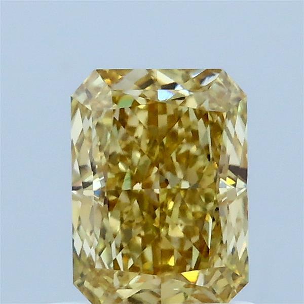 1.10 Carat Radiant Lab Grown Diamond, Fancy Intense Yellow Color, VVS2 Clarity