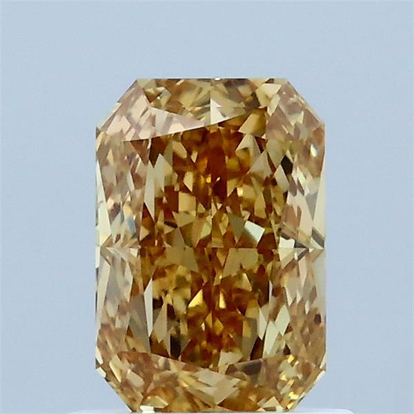 1.02 Carat Radiant Lab Grown Diamond, Fancy Intense Yellow Color, VS1 Clarity