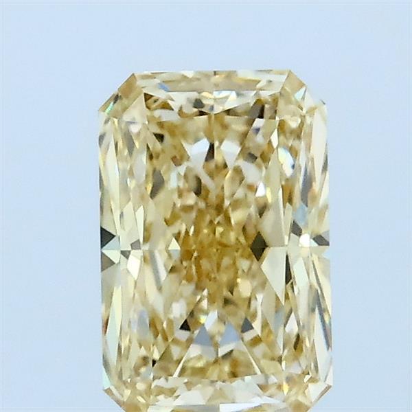 1.02 Carat Radiant Lab Grown Diamond, Fancy Light Yellow Color, VVS2 Clarity