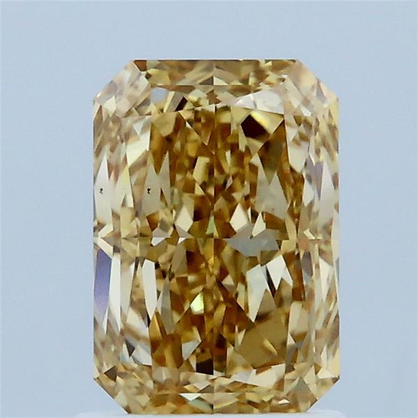 1.56 Carat Radiant Lab Grown Diamond, Fancy Intense Yellow Color, VS1 Clarity