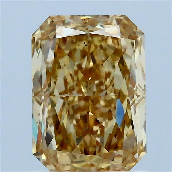 1.63 Carat Radiant Lab Grown Diamond, Fancy Yellow Color, VS2 Clarity