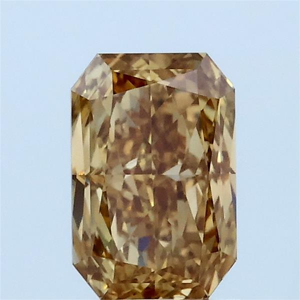 1.03 Carat Radiant Lab Grown Diamond, Fancy Brownish Yellow Color, VS1 Clarity