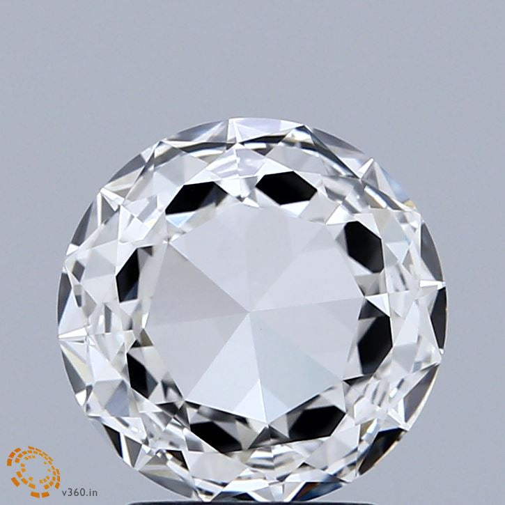 1.58 Carat Round Modified Lab Grown Diamond, Excellent Polish, F Color, VVS2 Clarity