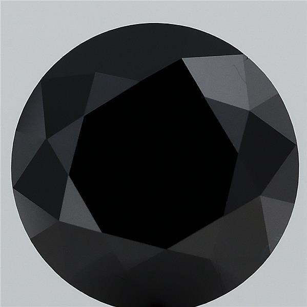 1.66 Carat Round Lab Grown Diamond, Fancy Black Color