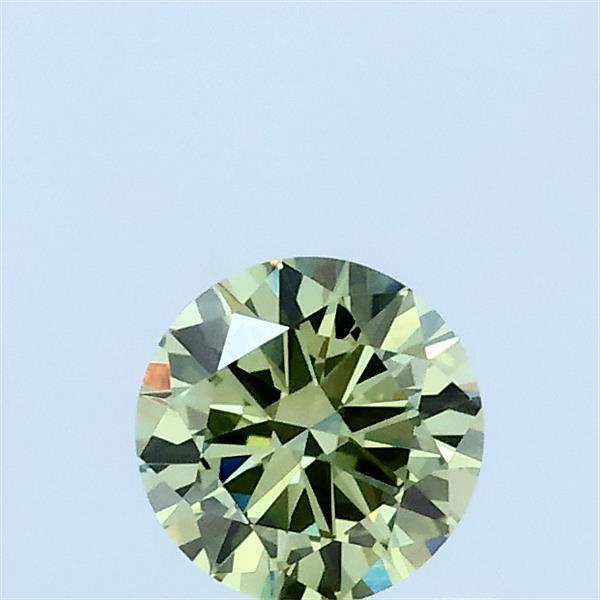 0.41 Carat Round Lab Grown Diamond, Very Good Cut, Fancy Vivid Green Color, VVS2 Clarity