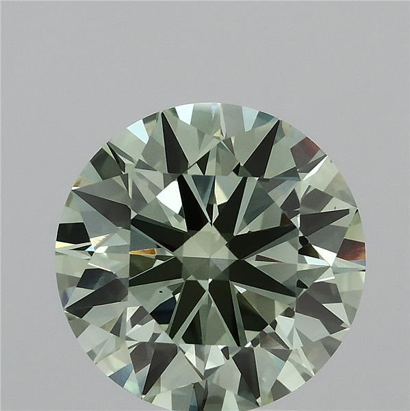 4.02 Carat Round Lab Grown Diamond, Ideal Cut, Fancy Vivid Green Color, VS1 Clarity