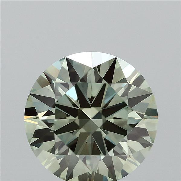 1.63 Carat Round Lab Grown Diamond, Ideal Cut, Fancy Vivid Green Color, VVS2 Clarity