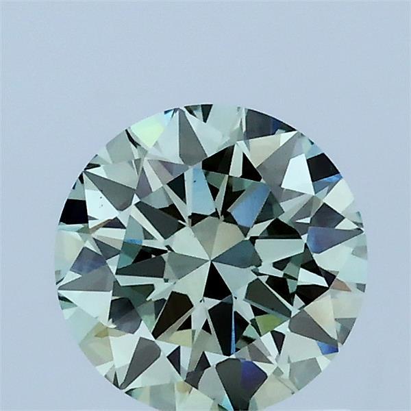 1.00 Carat Round Lab Grown Diamond, Excellent Cut, Fancy Intense Green Color, VS1 Clarity