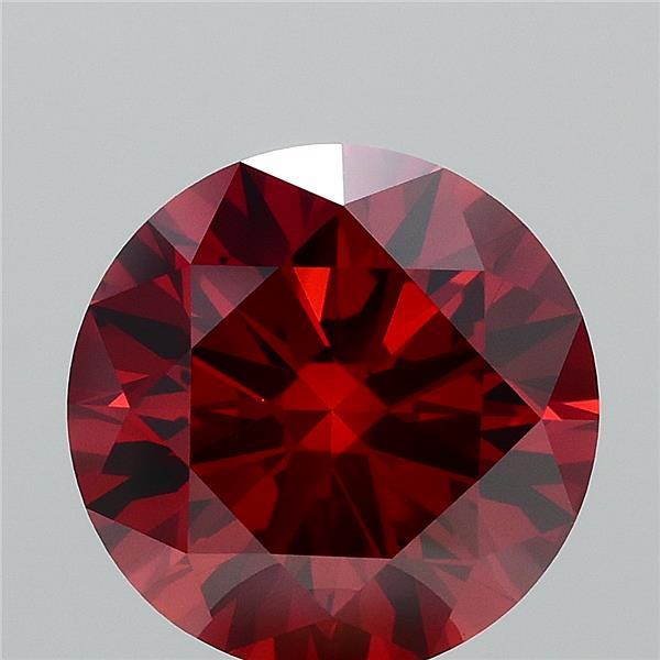 4.02 Carat Round Lab Grown Diamond, Ideal Cut, Fancy Brownish Orange Color, VS2 Clarity