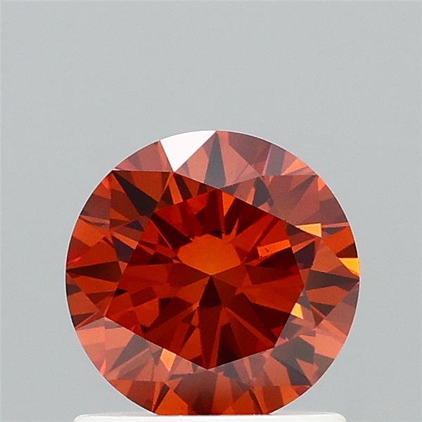 1.00 Carat Round Lab Grown Diamond, Excellent Cut, Fancy Brownish Orange Color, VS1 Clarity