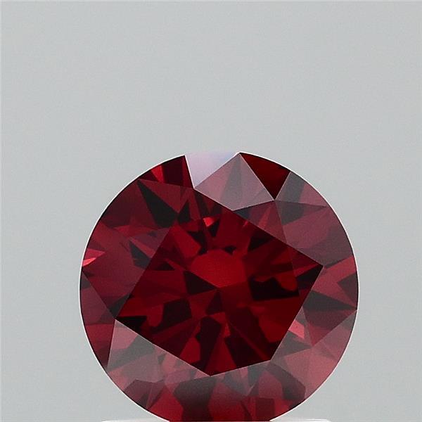 1.23 Carat Round Lab Grown Diamond, Ideal Cut, Fancy Intense Brownish Orange Color, VS1 Clarity