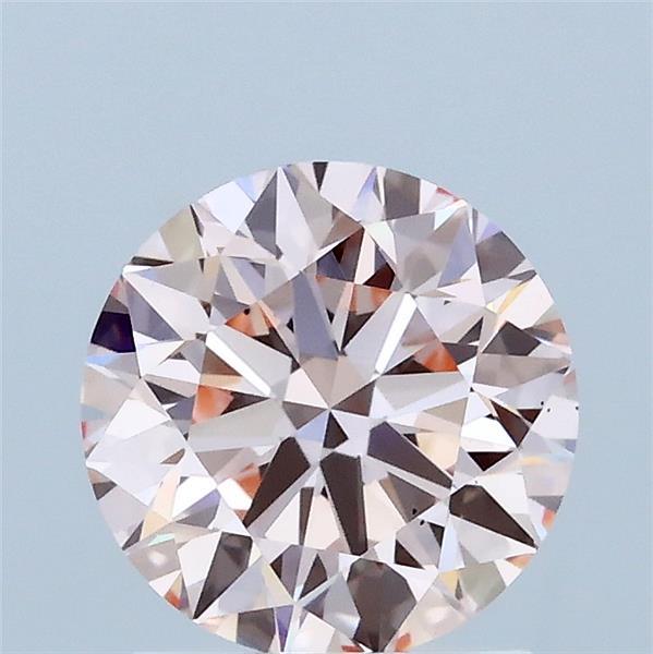 1.50 Carat Round Lab Grown Diamond, Excellent Cut, Fancy Intense Pink Color, VS1 Clarity