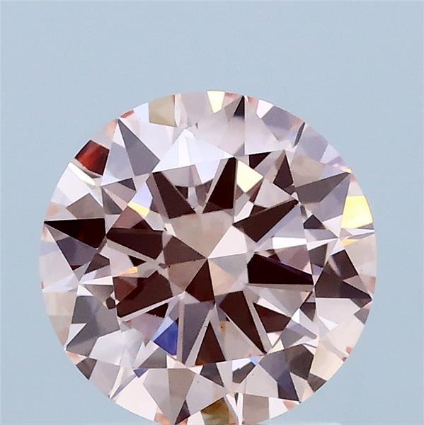 1.50 Carat Round Lab Grown Diamond, Very Good Cut, Fancy Intense Pink Color, VS1 Clarity