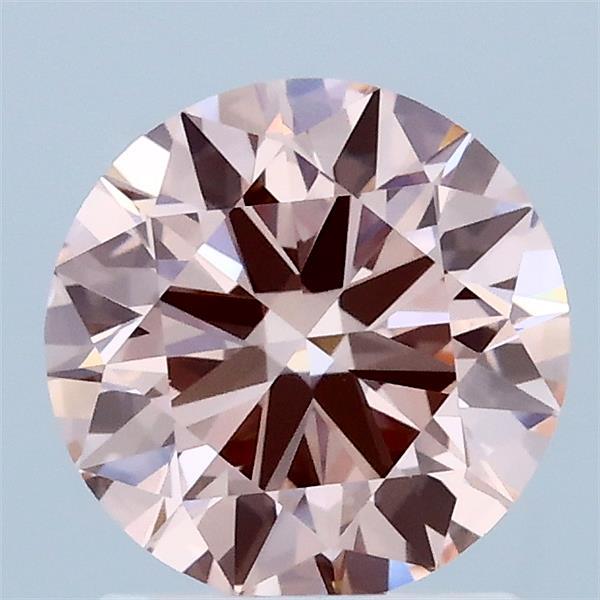1.50 Carat Round Lab Grown Diamond, Ideal Cut, Fancy Intense Pink Color, VVS2 Clarity