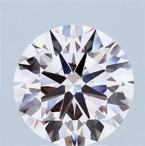 4.02 Carat Round Lab Grown Diamond, Ideal Cut, Fancy Light Pink Color, VVS2 Clarity