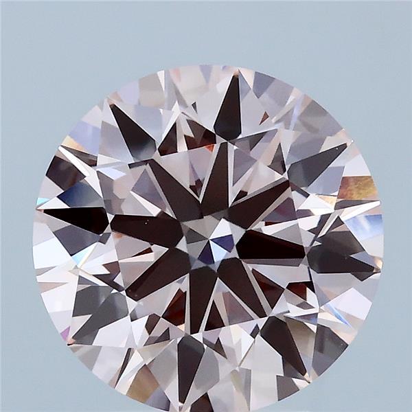 3.48 Carat Round Lab Grown Diamond, Ideal Cut, Fancy Intense Pink Color, VVS2 Clarity