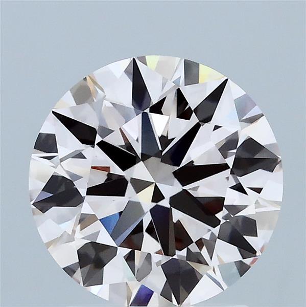 2.02 Carat Round Lab Grown Diamond, Ideal Cut, Light Pink Color, VVS2 Clarity