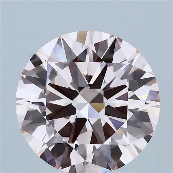 2.00 Carat Round Lab Grown Diamond, Excellent Cut, Fancy Intense Pink Color, VS1 Clarity