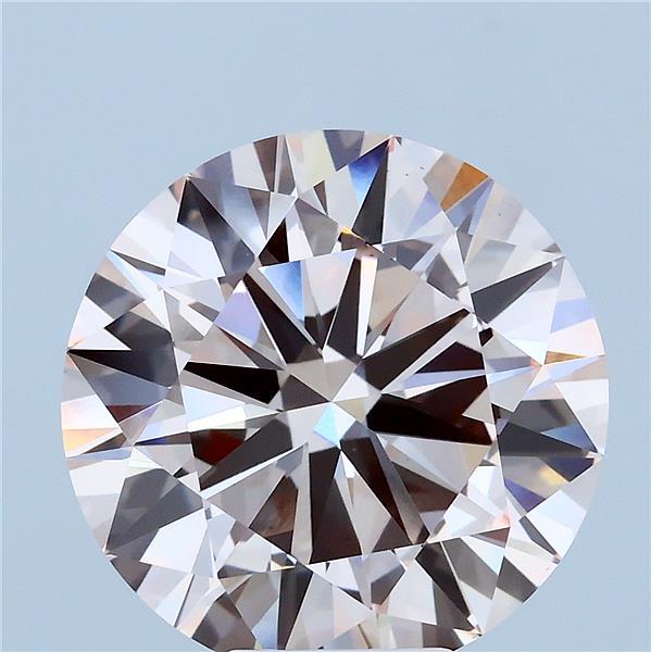 6.72 Carat Round Lab Grown Diamond, Ideal Cut, Fancy Pink Color, VS1 Clarity