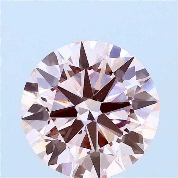 1.88 Carat Round Lab Grown Diamond, Excellent Cut, Fancy Intense Pink Color, VVS1 Clarity