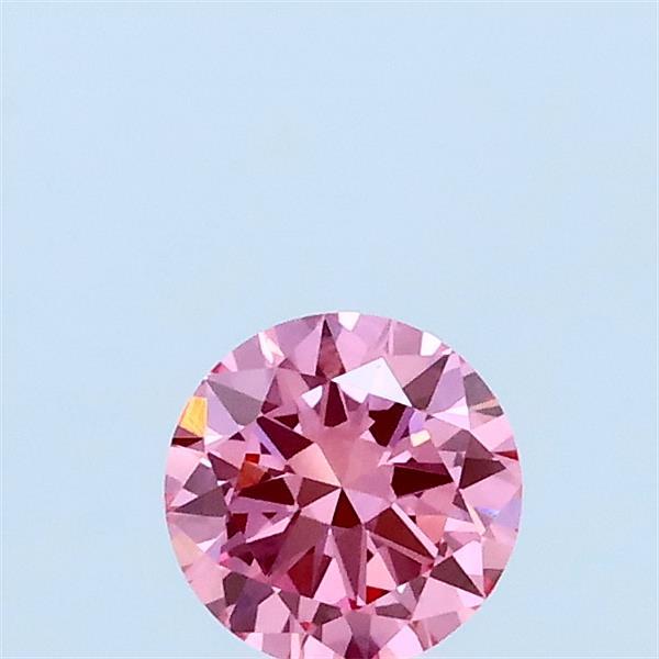 0.33 Carat Round Lab Grown Diamond, Very Good Cut, Fancy Vivid Pink Color, VVS2 Clarity