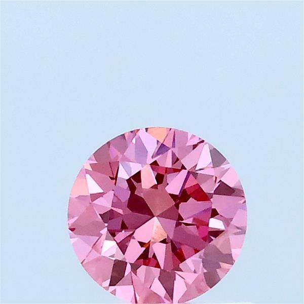 0.50 Carat Round Lab Grown Diamond, Very Good Cut, Fancy Vivid Pink Color, VVS1 Clarity