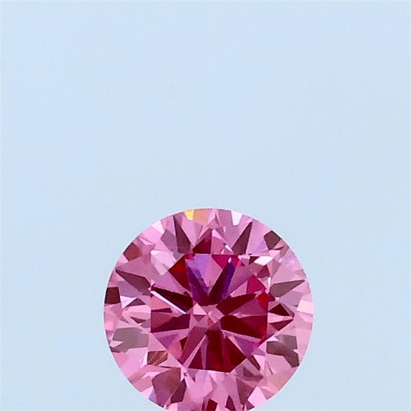0.32 Carat Round Lab Grown Diamond, Very Good Cut, Fancy Vivid Pink Color, VS2 Clarity