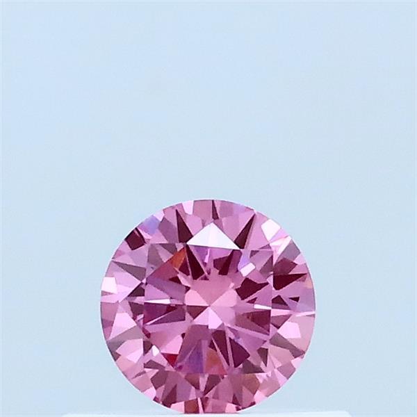 0.31 Carat Round Lab Grown Diamond, Very Good Cut, Fancy Vivid Pink Color, VS1 Clarity