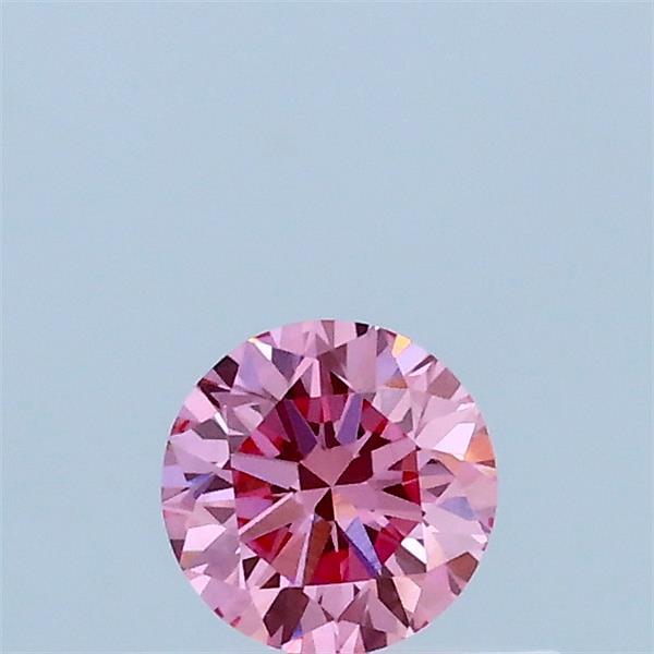 0.32 Carat Round Lab Grown Diamond, Very Good Cut, Fancy Vivid Pink Color, VS1 Clarity