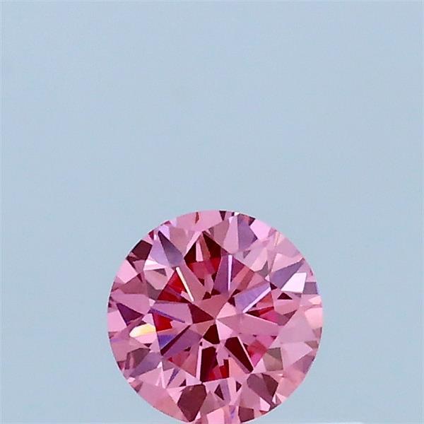 0.31 Carat Round Lab Grown Diamond, Excellent Cut, Fancy Vivid Pink Color, VVS1 Clarity