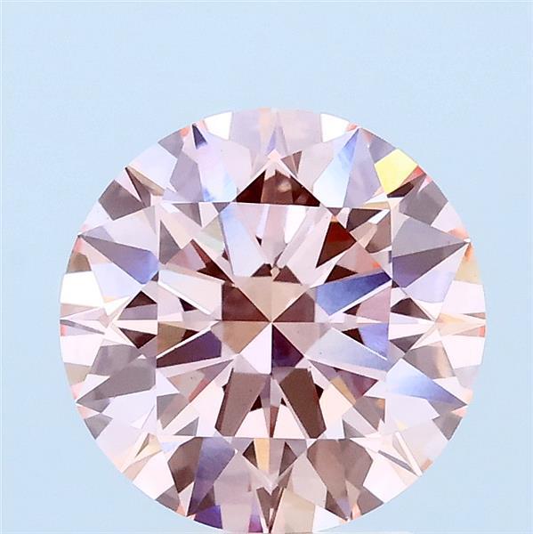 1.94 Carat Round Lab Grown Diamond, Ideal Cut, Fancy Intense Pink Color, VS1 Clarity