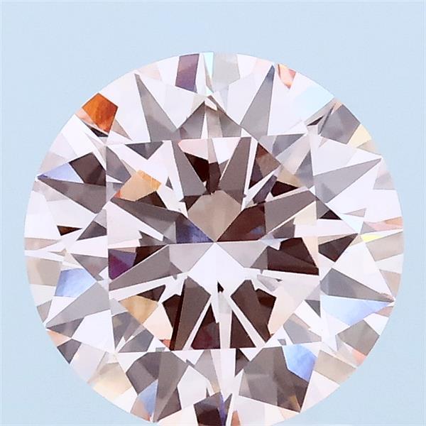 2.00 Carat Round Lab Grown Diamond, Excellent Cut, Fancy Intense Pink Color, VVS2 Clarity