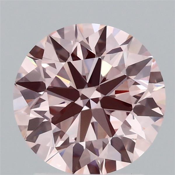 1.97 Carat Round Lab Grown Diamond, Ideal Cut, Fancy Intense Pink Color, VS1 Clarity