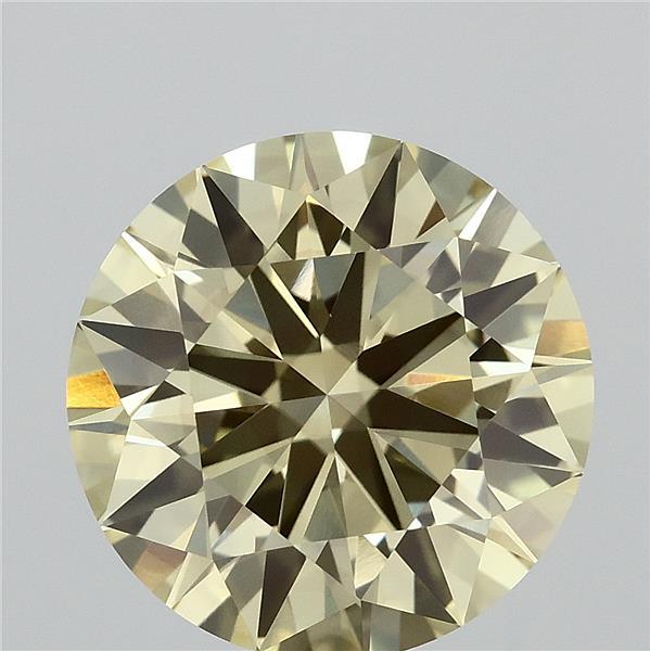 4.00 Carat Round Lab Grown Diamond, Excellent Cut, Fancy Intense Yellow Color, VS1 Clarity