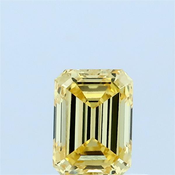 0.51 Carat Round Lab Grown Diamond, Fancy Intense Yellow Color, VVS2 Clarity