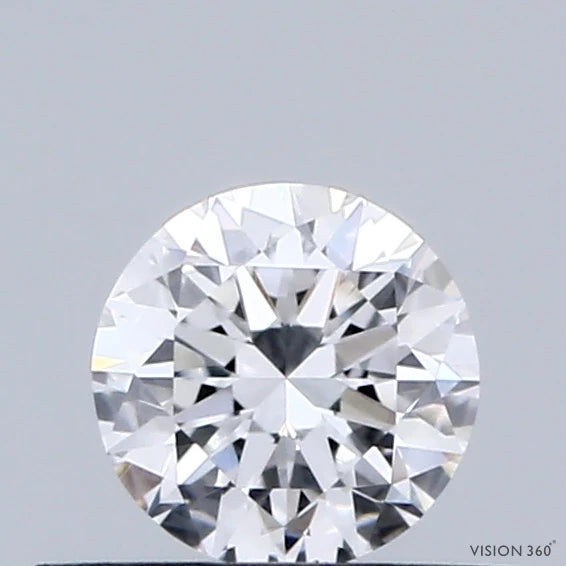 0.37 Carat Round Lab Grown Diamond, Excellent Cut, D Color, VVS2 Clarity